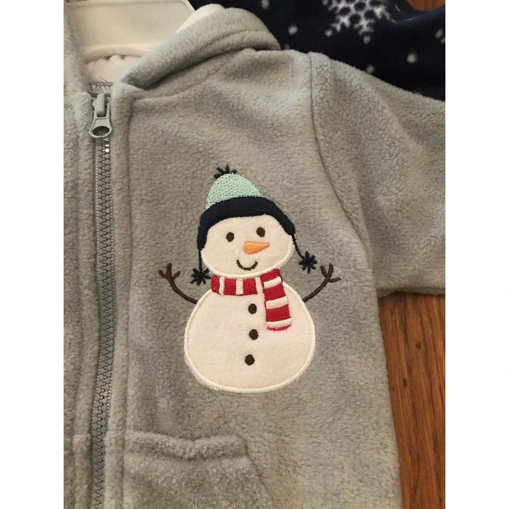 3-6 Months Hudson Baby 2 Hooded Fleece Jumpsuits New